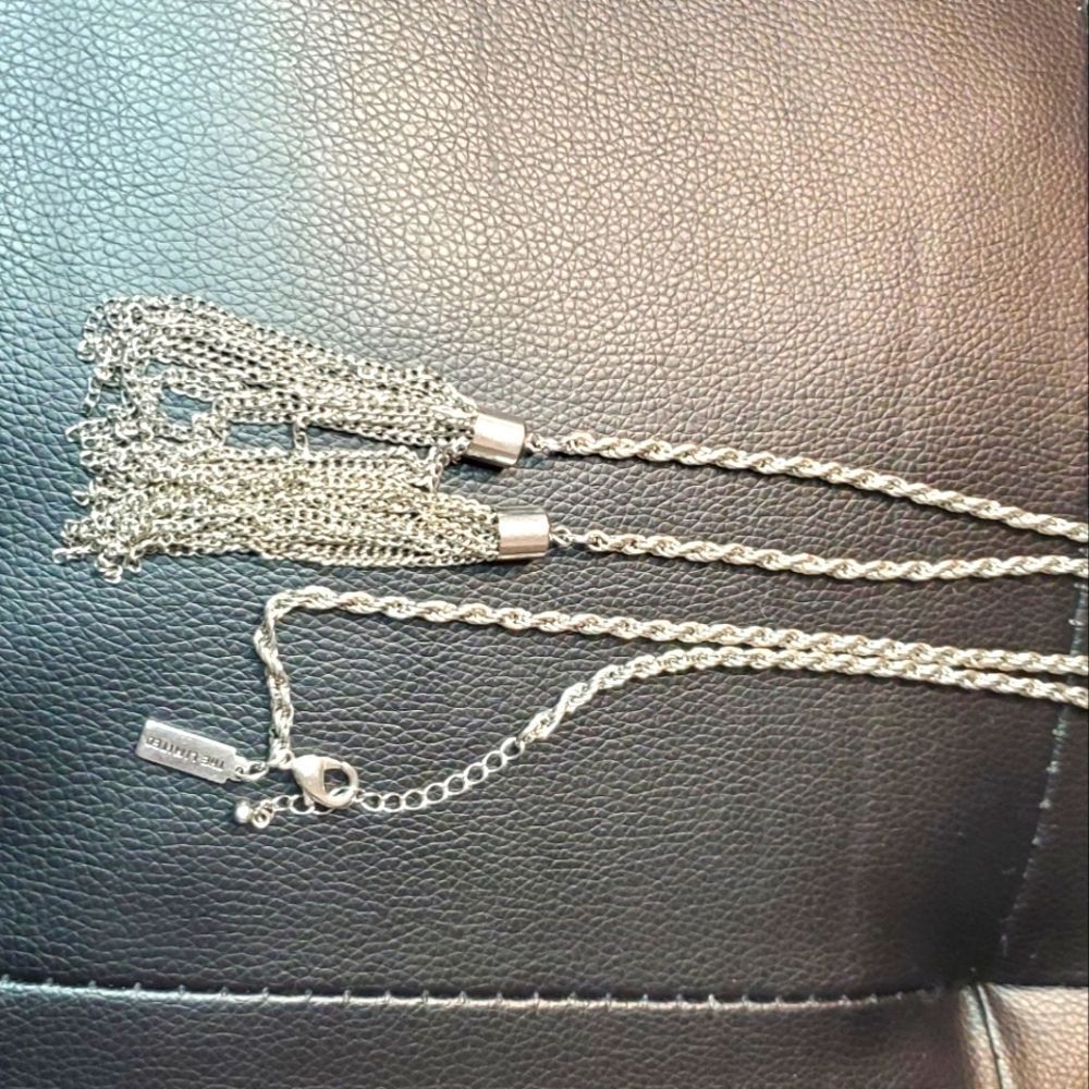 Silver Y drop necklaces  from "The Limited "